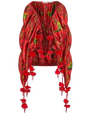 Ashaki Maya Bloom Scarf - Red