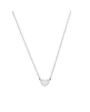 Auree Verona Sterling Full Heart Necklace - Metallic