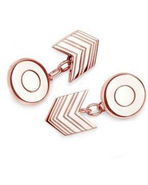 Lucy Quartermaine Art Deco Cufflinks 18Ct Rose Vermeil - Pink