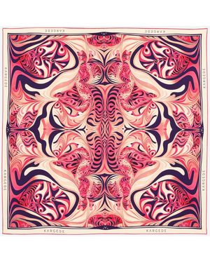 Kargede Designer Silk Scarf – Square, Mulberry Twill - Pink