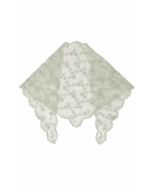 Saachi Embroidered Lace Sage Bandana - Green