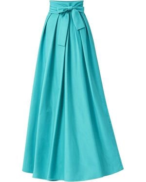 Nikka Place High Waisted Maxi Skirt With Pockets - Blue