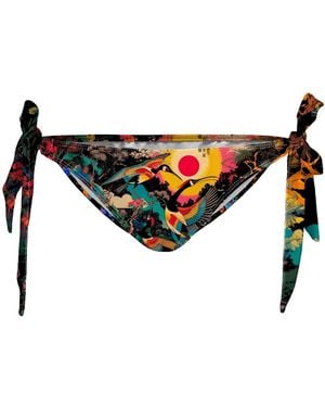 Aloha From Deer Japanese Heron Bikini Bows Bottom - Blue