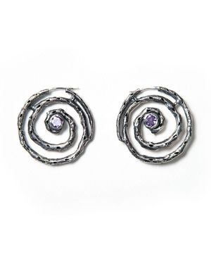 GYUNIA Vortex Hoop Earrings - Metallic
