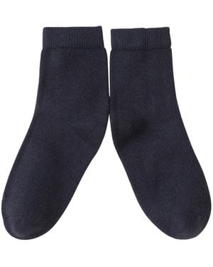 Soft Strokes Silk Wool Quarter-Length Socks Set Of Two - Blue