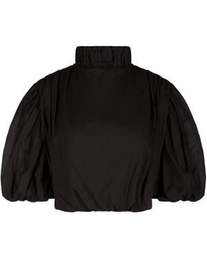 Shikanzy The Holly Balloon Crop Top - Black