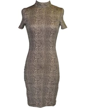 Jennafer Grace Viper Villain Mockneck Mini Dress - Gray
