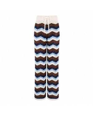 Shooni Suki Crochet Wide Leg Trouser - Blue