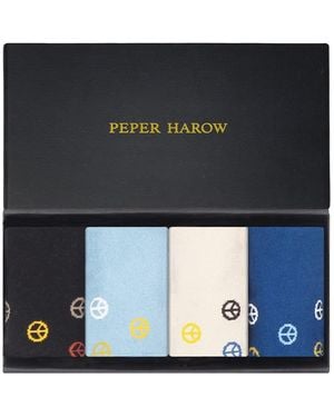 Peper Harow - Made in England Peace Trainer Socks Gift Box - Black