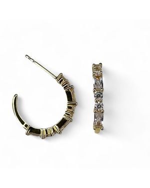 Clemence Wren Illumina Gemstone Hoop Earring - Metallic