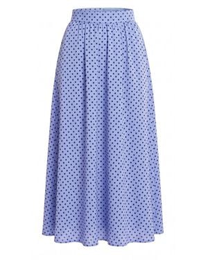concept A trois Light Midi Skirt With An Elastic Waist And Polka Dots - Blue