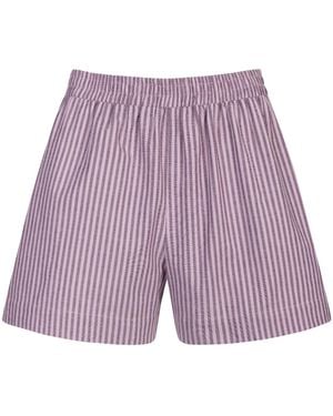 VAVI STUDIO Stripy Relaxed Shorts - Purple