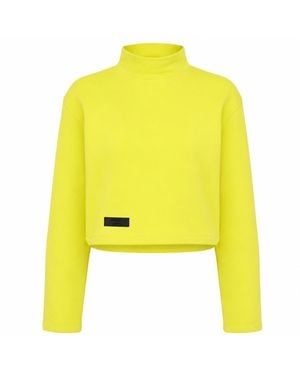 Modrn Studio Ultra-Soft Cotton Crop Sweatshirt - Yellow