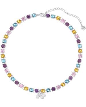 Cloud Haven Cz Logo Pendant Necklace - Metallic