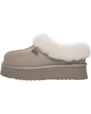 EverAu Australia Neutrals Topknot Leather Slippers - Black