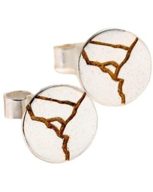 Posh Totty Designs Kintsugi Stud Earrings - Metallic