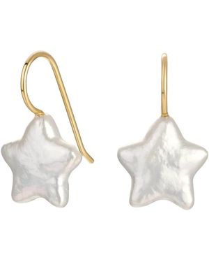 Katy Faye Celeste Pearl Earrings - Metallic
