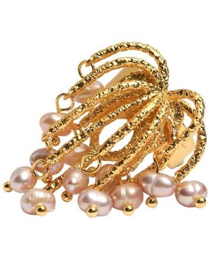 Miss Cecilia Firework Freshwater Pearl Ring - Metallic