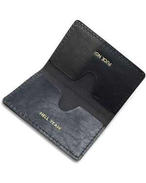 VIDA VIDA Leather Card Holder Hell Yeah! Fuck No! - Black
