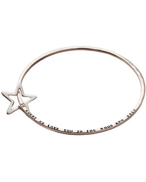 Posh Totty Designs To Mummy Sterling Star Bangle - Metallic