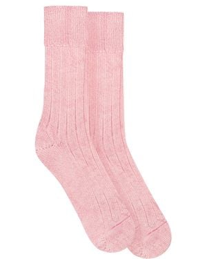 Paul James Knitwear Alpaca Kenilworth Lounge Socks - Pink