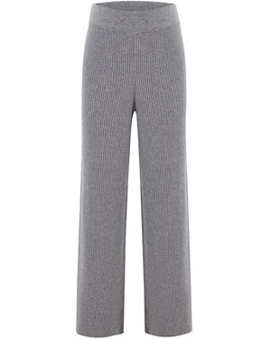 Peraluna Cashmere Blend Straight-Cut Knit Pants - Gray