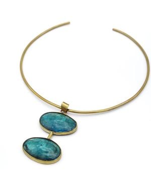 Lala Salama Glass Drop Choker - Blue