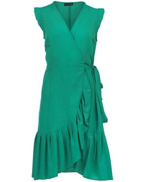 Conquista Smaragdi Sleeveless Ruffled Wrap Dress - Green