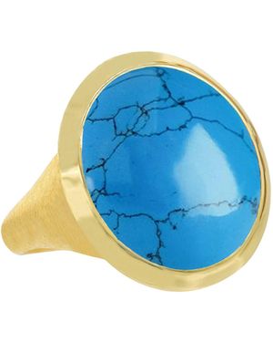 Marcia Moran Dalila Round Statement Ring - Blue
