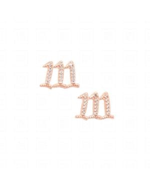 Seven Saints One One One Angel Number Manifestation Stud Earrings, Topaz - Pink