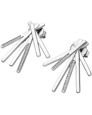 Lucy Quartermaine Solid Sterling Fan Key Studs - Metallic