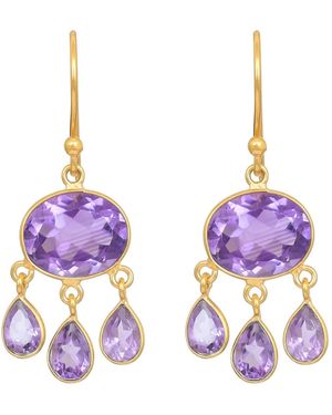 Opium Jewels Raindrop Earrings - Purple