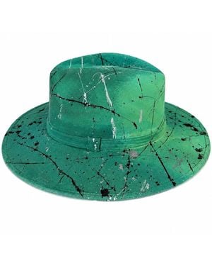 Bella Soul Abstract Paint Splatter Ombré Painted Hat - Green