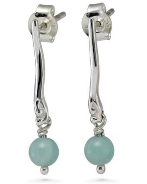 Isla Silver Aventurine Sterling Earrings - Blue