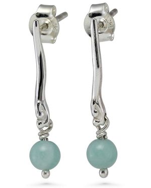 Isla Silver Aventurine Sterling Earrings - Blue