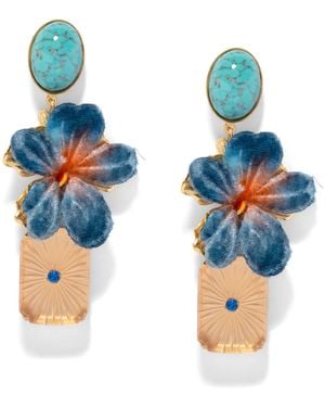 The Pink Reef Ruby Earring - Blue