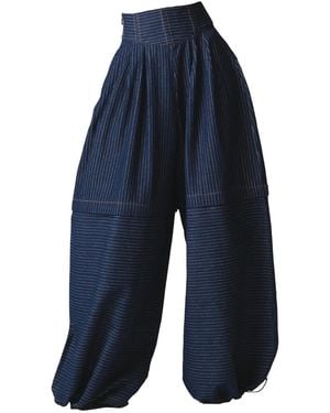 Ofuure Denim Pinstripe Shani Pants - Blue