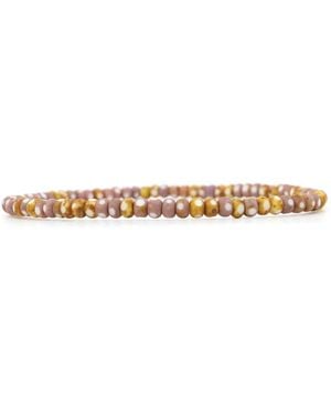 Shar Oke Three Cut Czech Picasso Bracelet - Natural