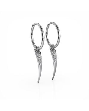 Linda Fiore Horn Earrings Sterling - Metallic