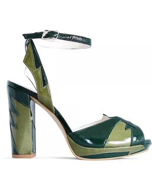 Terry De Havilland Zia Mid Platform Block Heel - Green