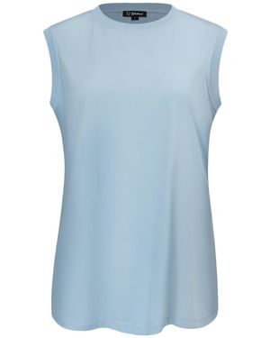 Smart and Joy Sleeveless Cotton Blend Tank Top - Blue