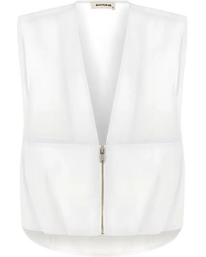 Nocturne Zippered Vest - White