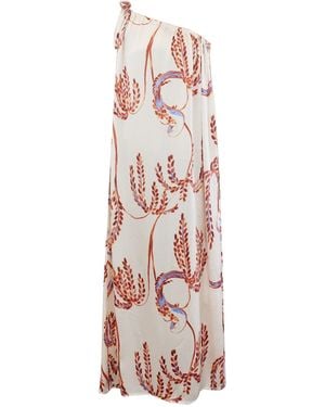 Traffic People Neutrals Birds Of A Feather Cream And Print Sunset Dress - White