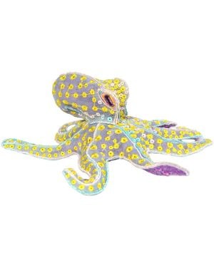 Nana Watanabe Flora Octopus – Sculptural Embroidered Brooch - Metallic