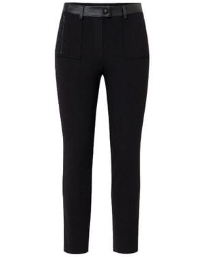 Conquista Mid Rise Pleather Detail Jeggings - Black
