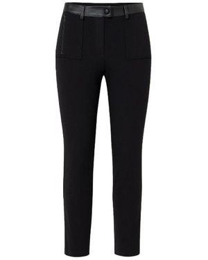 Conquista Mid Rise Pleather Detail Jeggings - Black