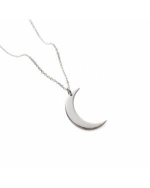 Silver Moon Crescent Moon Sterling Necklace - Metallic