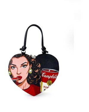 Maison Rubaiyat Heart Hand Painted Leather Bag - Red