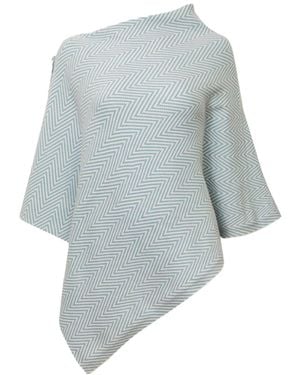 James Lakeland Pale Chevron Button Poncho - Grey