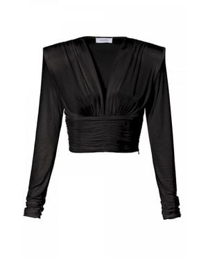 AGGI by HALEWSKI Lizzie Pearl Long Sleeve Top - Black